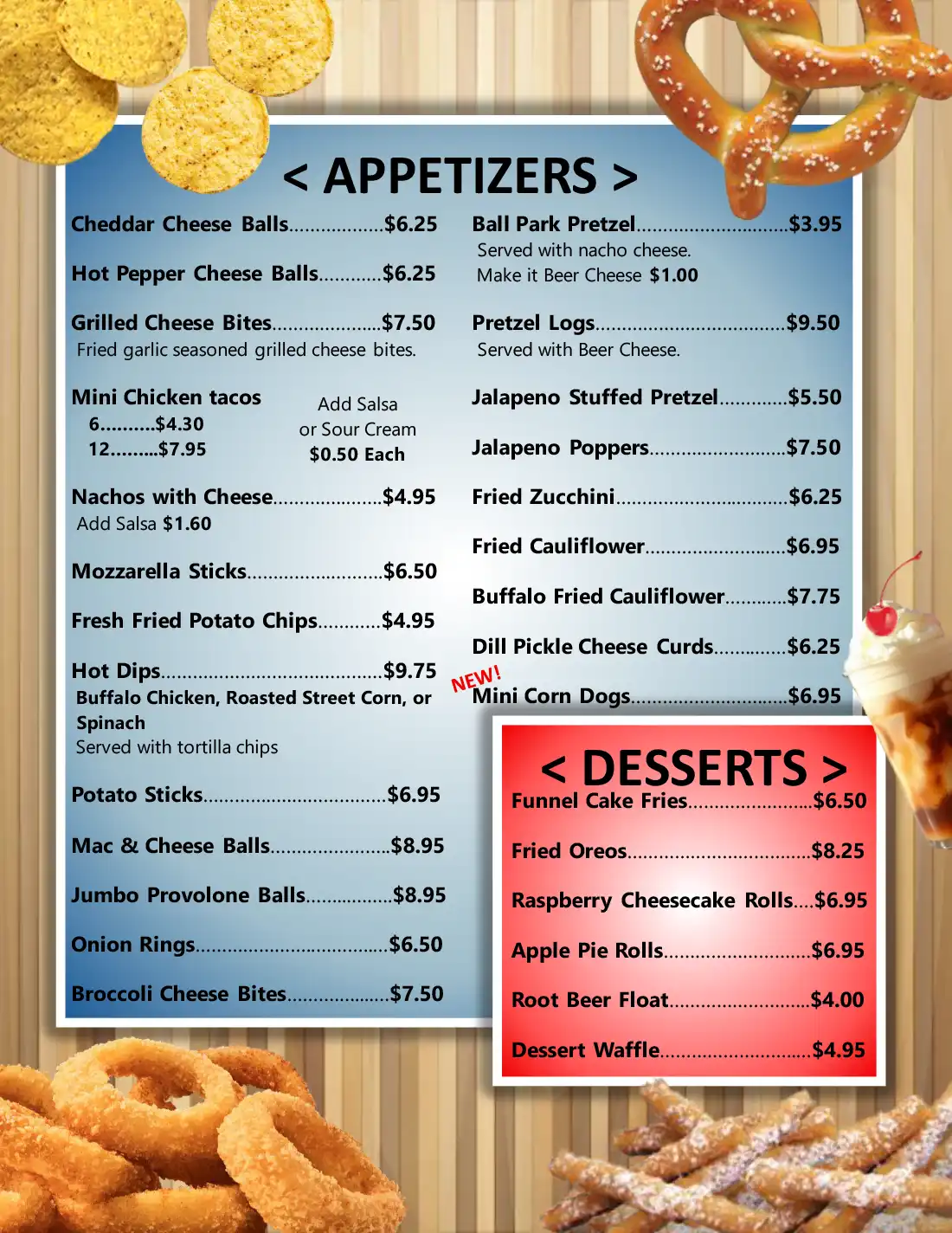 The Strike Zone Menu - Appetizers & Desserts- Page 1 of 5 - Holiday Bowl Altoona The Strike Zone Menu - Appetizers & Desserts- Page 1 of 5 - Holiday Bowl Altoona
